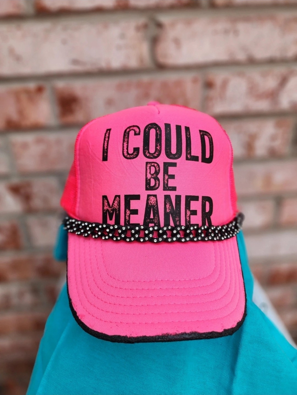 I Could Be Meaner Pink  Trucker Hat